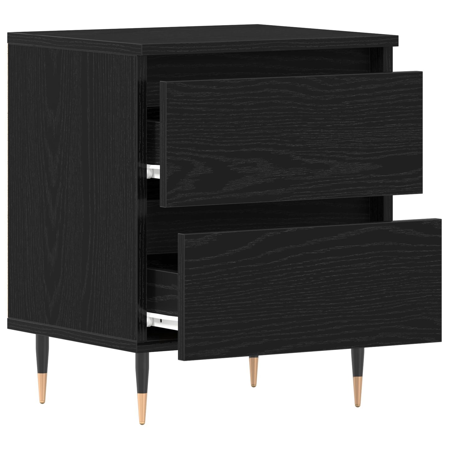 vidaXL Yöpöydät 2 kpl Musta Tammi 40x35x50 cm Keinotekoinen Puu