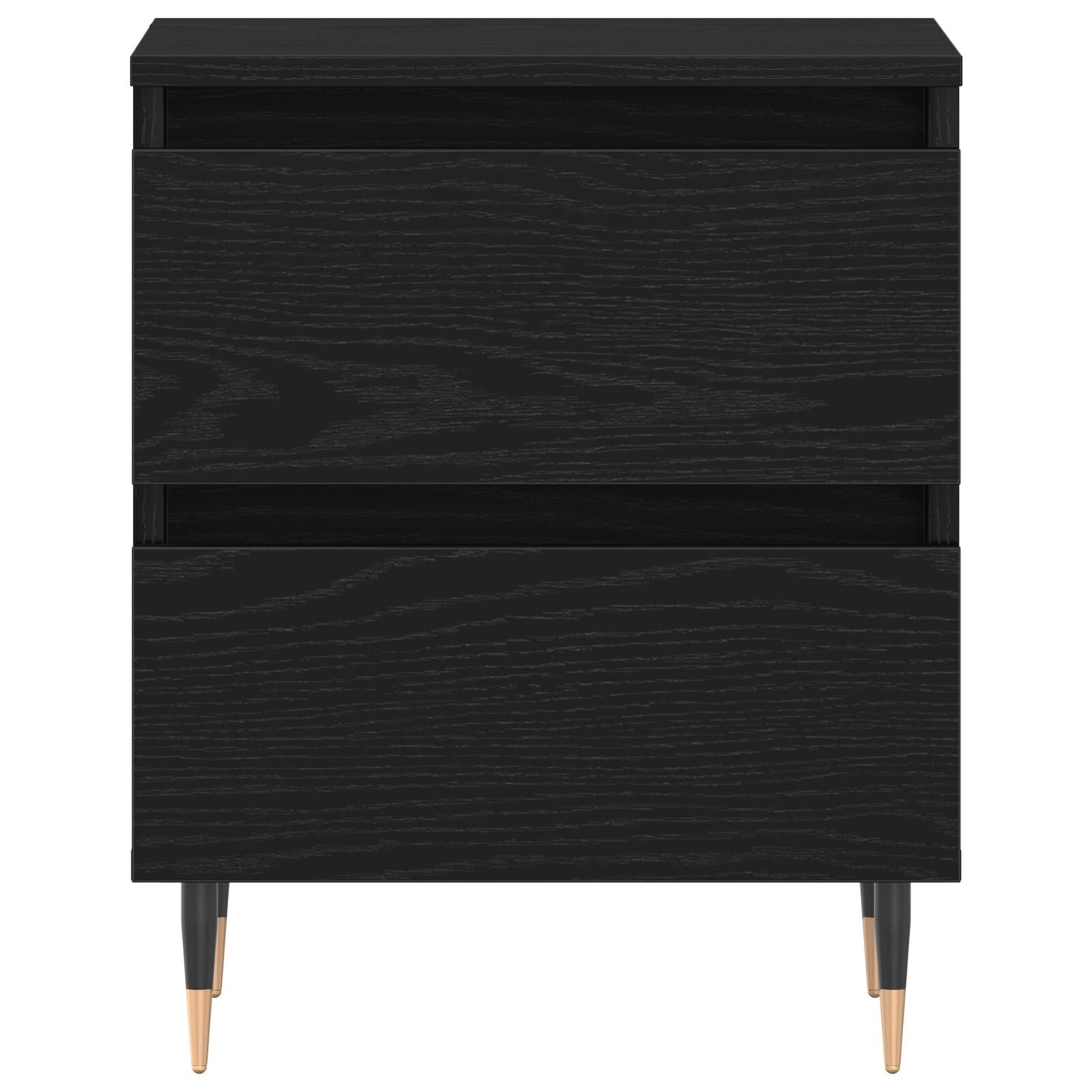 vidaXL Yöpöydät 2 kpl Musta Tammi 40x35x50 cm Keinotekoinen Puu