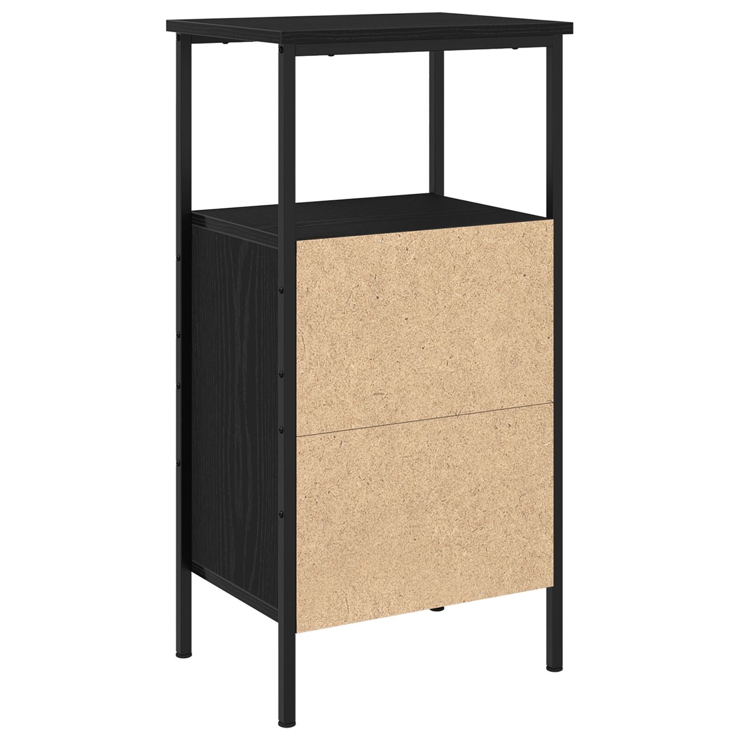vidaXL Yöpöydät 2 kpl Musta Tammi 41x31x80 cm Kestävä Puu