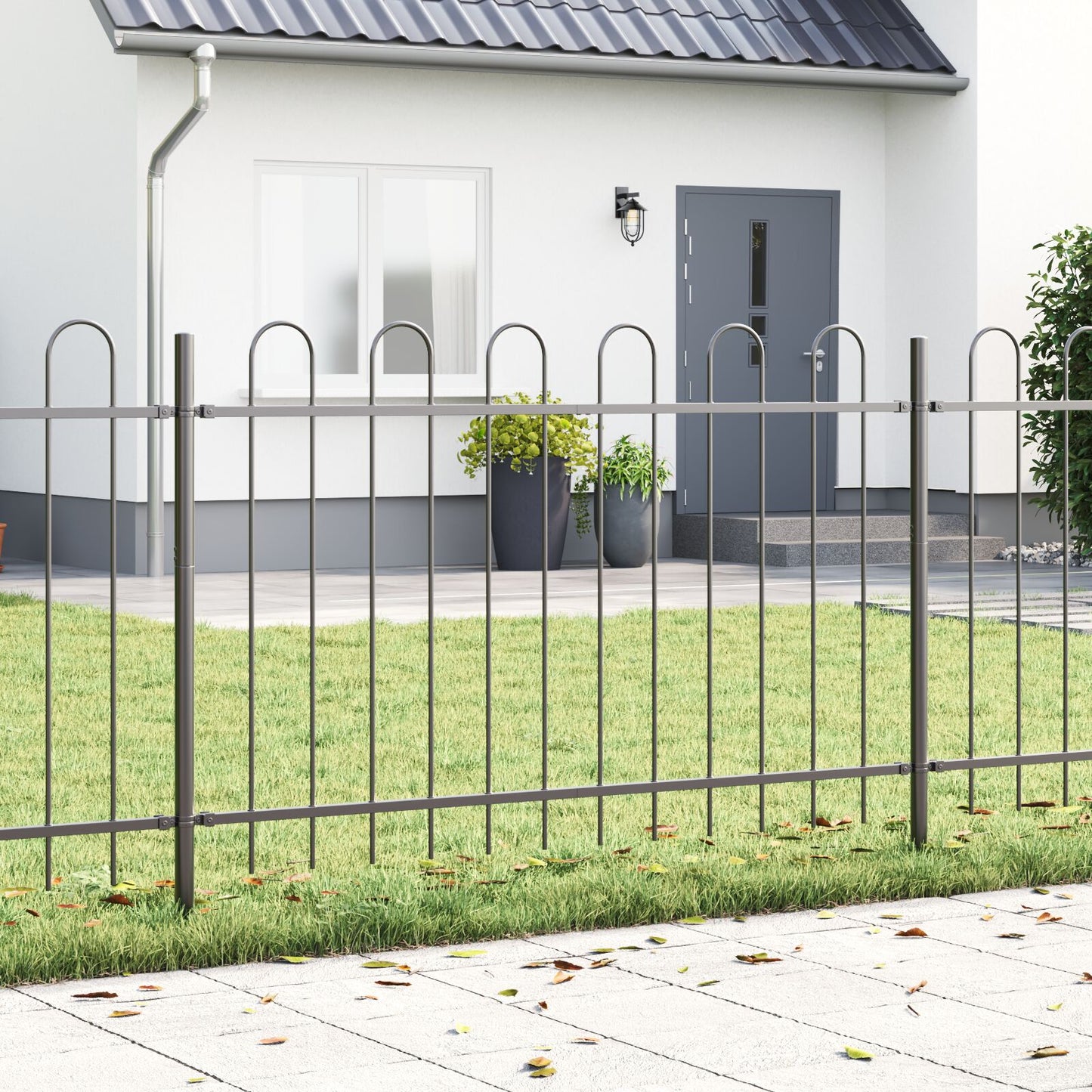 vidaXL Puutarhakuomu Hoop Top Harmaa 3,4x1 m Teräs