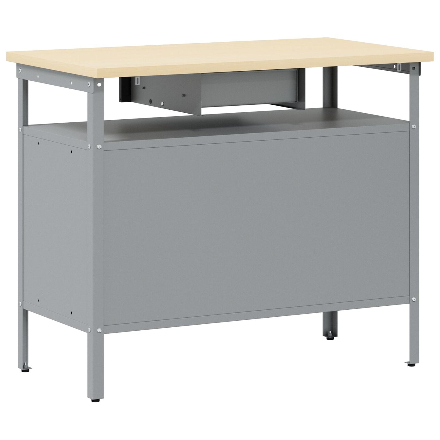 vidaXL Työpöytä lukittavalla ovella Musta 100x55x85 cm Teräs