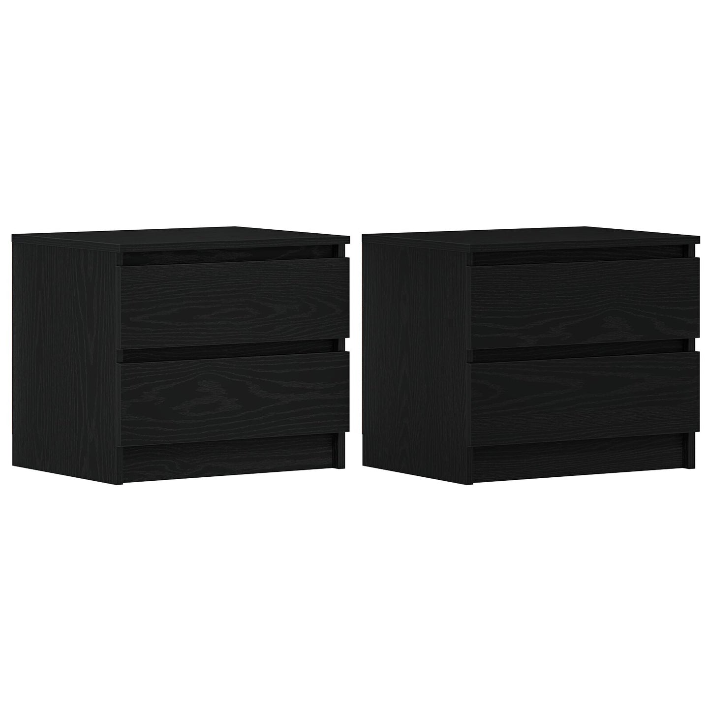 vidaXL Yöpöydät 2 kpl Musta Tammi 50x40x43,5 cm Tekninen puu