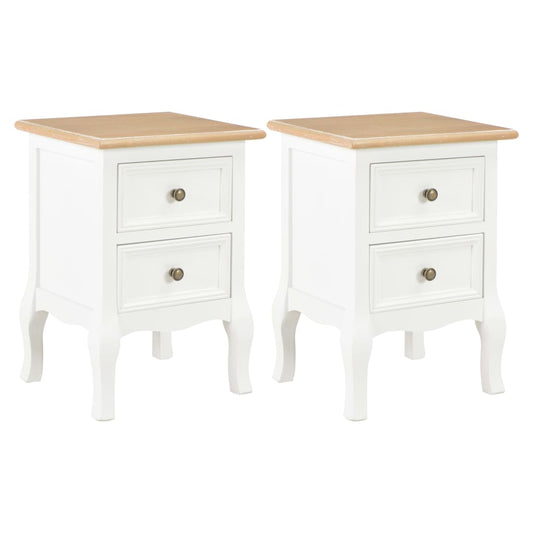 vidaXL Yöpöytä 2kpl MDF 35x30x49 cm valkoinen