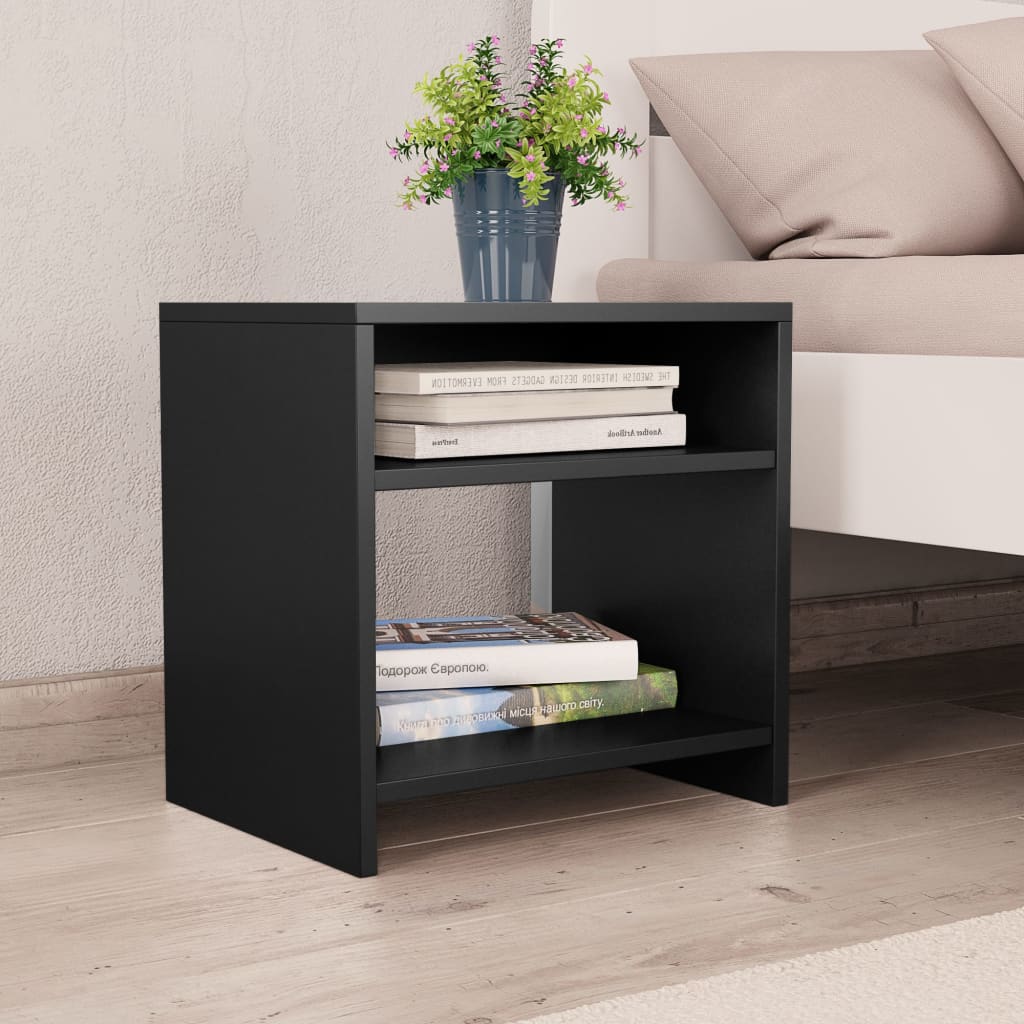 vidaXL Yöpöydät 2 kpl musta 40x30x40 cm tekninen puu
