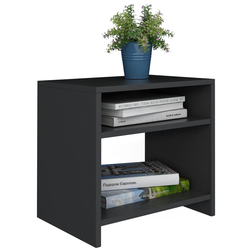 vidaXL Yöpöydät 2 kpl musta 40x30x40 cm tekninen puu