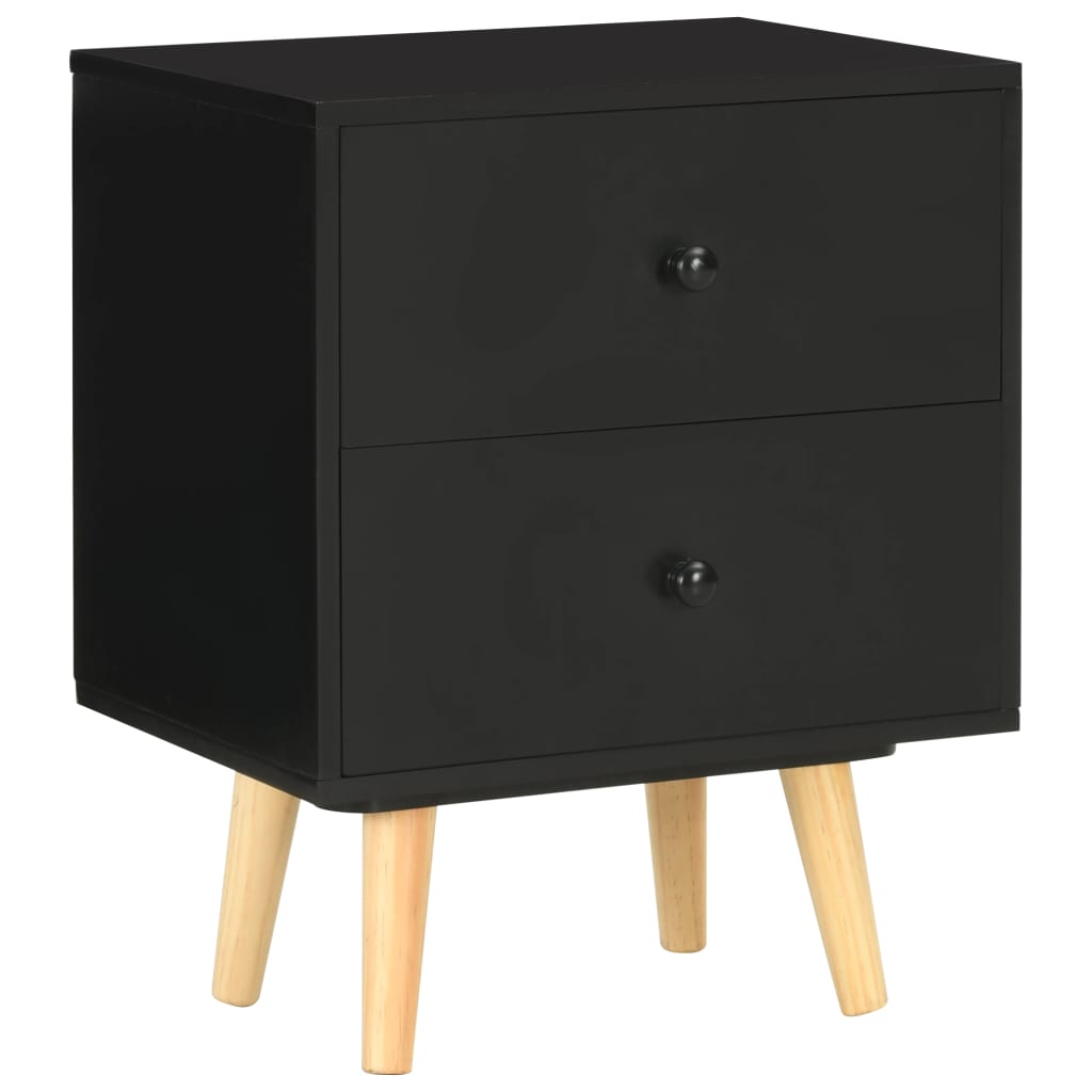 vidaXL Yöpöydät 2 kpl musta 40x30x50 cm täysi mänty