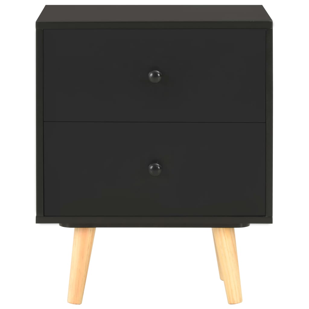 vidaXL Yöpöydät 2 kpl musta 40x30x50 cm täysi mänty