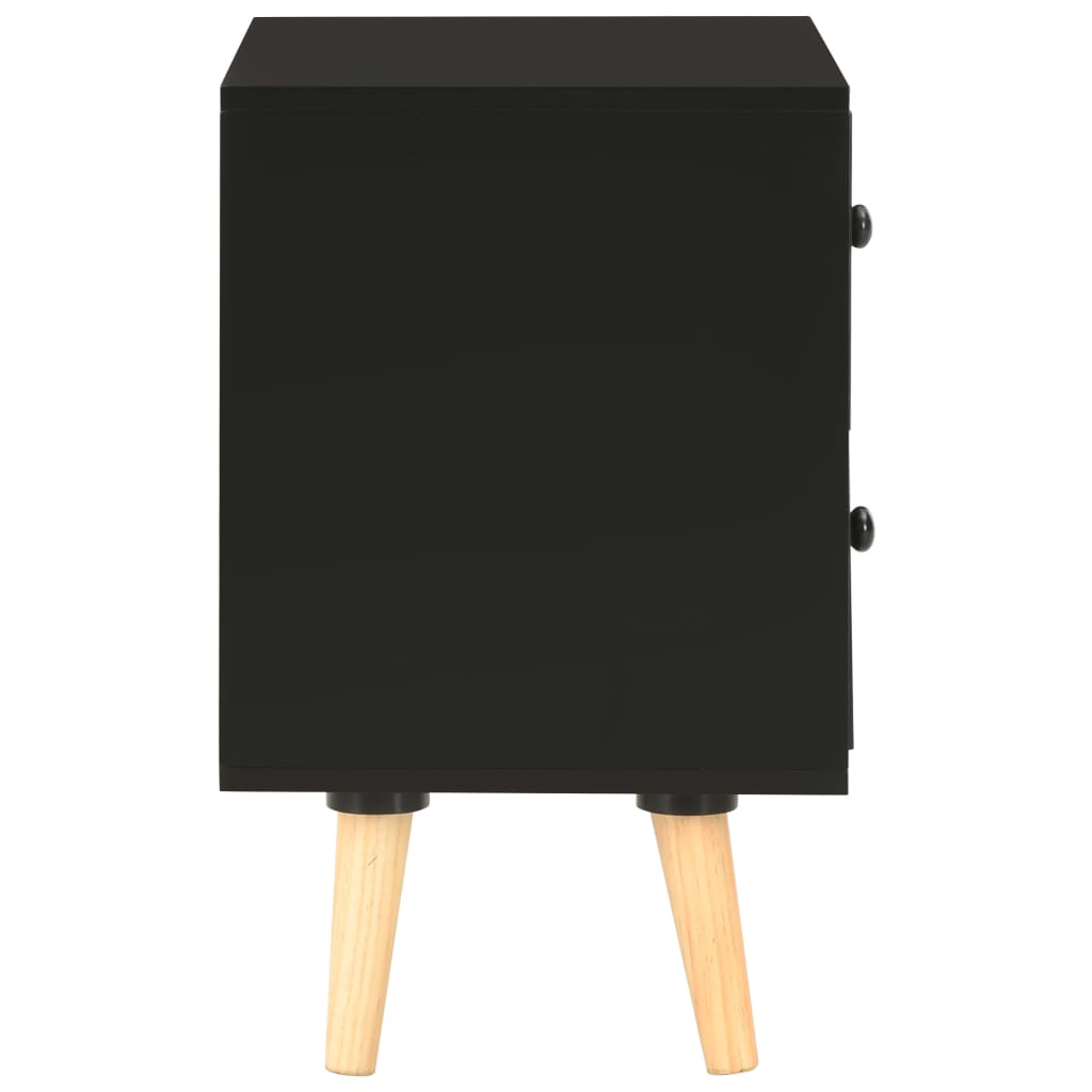 vidaXL Yöpöydät 2 kpl musta 40x30x50 cm täysi mänty