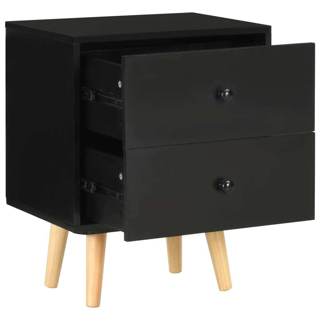 vidaXL Yöpöydät 2 kpl musta 40x30x50 cm täysi mänty