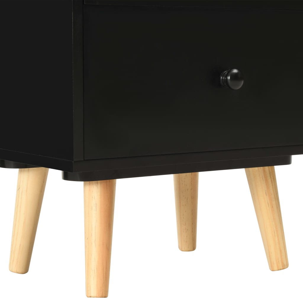 vidaXL Yöpöydät 2 kpl musta 40x30x50 cm täysi mänty