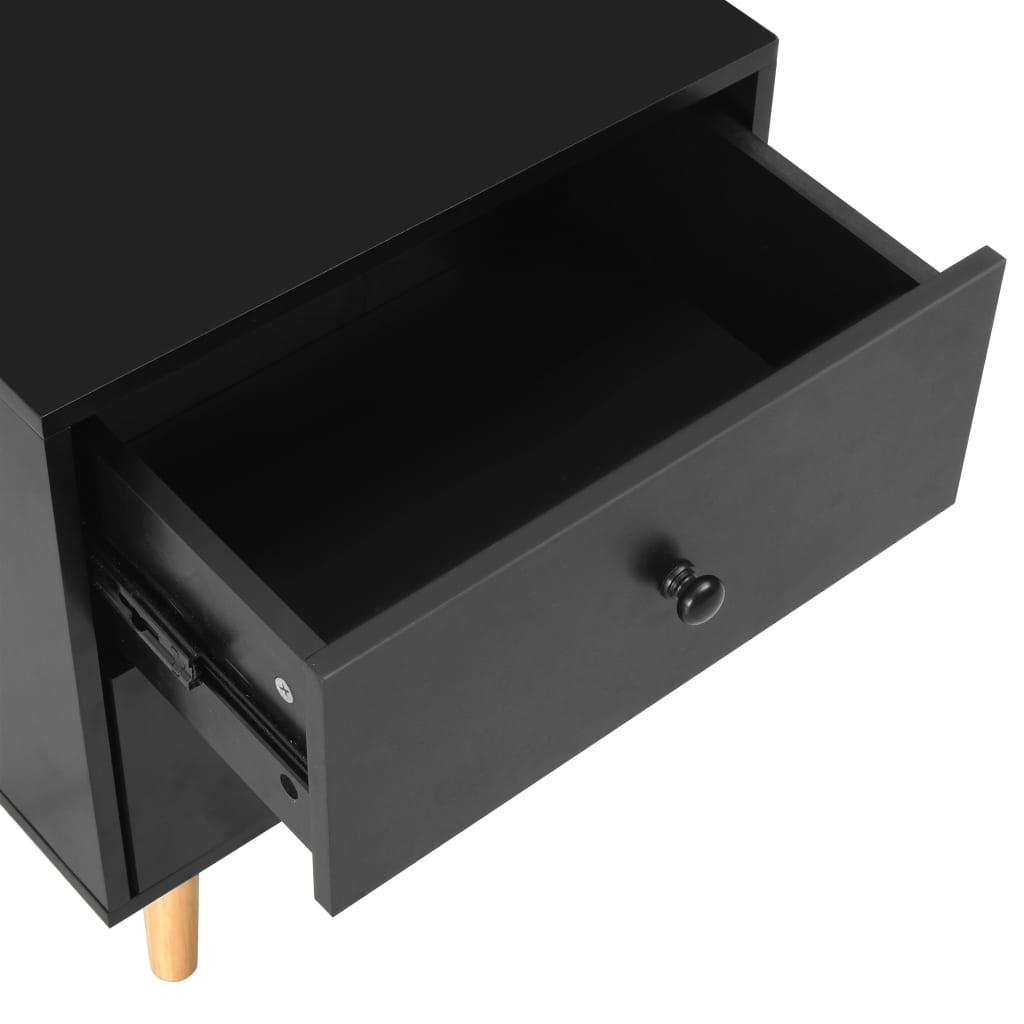 vidaXL Yöpöydät 2 kpl musta 40x30x50 cm täysi mänty