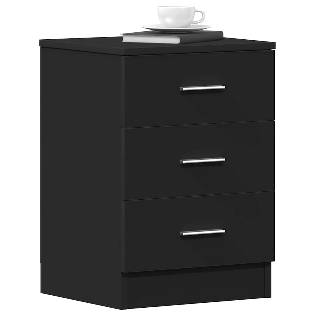 vidaXL Yöpöydät 2 kpl musta 38x35x56 cm tekninen puu