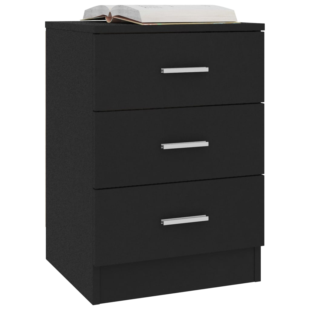 vidaXL Yöpöydät 2 kpl musta 38x35x56 cm tekninen puu
