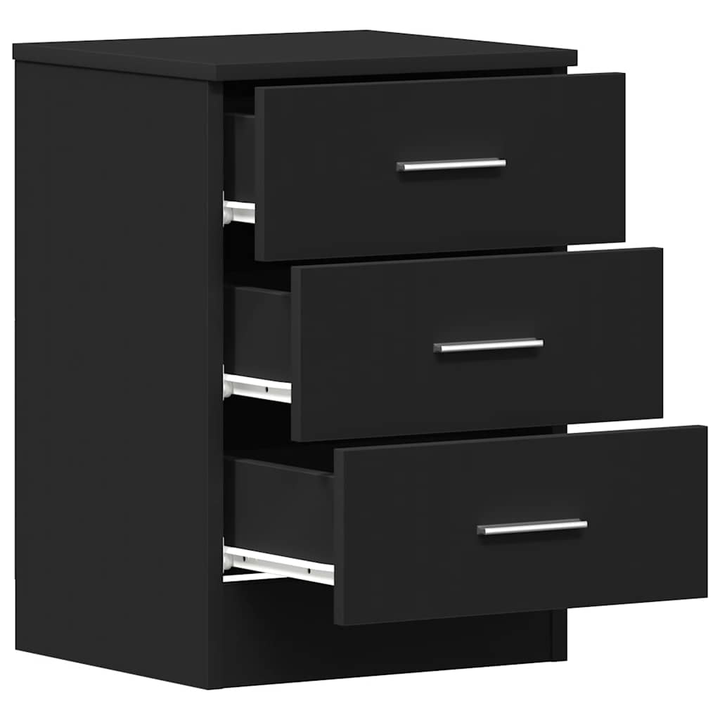 vidaXL Yöpöydät 2 kpl musta 38x35x56 cm tekninen puu