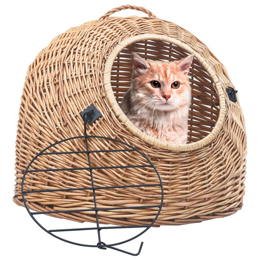 vidaXL Kissan kuljetuskori 60x45x45 cm luonnollinen paju