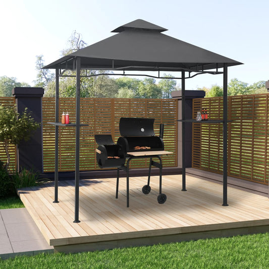 vidaXL BBQ-huvimaja 240x150x255 cm antrasiitti teräs