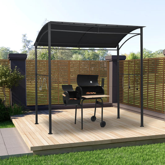 vidaXL BBQ-huvimaja 215x150x220 cm antrasiitti teräs