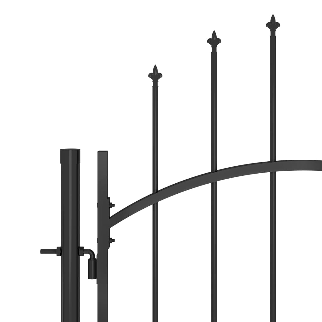 vidaXL Puutarha-aidan portti keihäskärjillä 5x1,5 m musta
