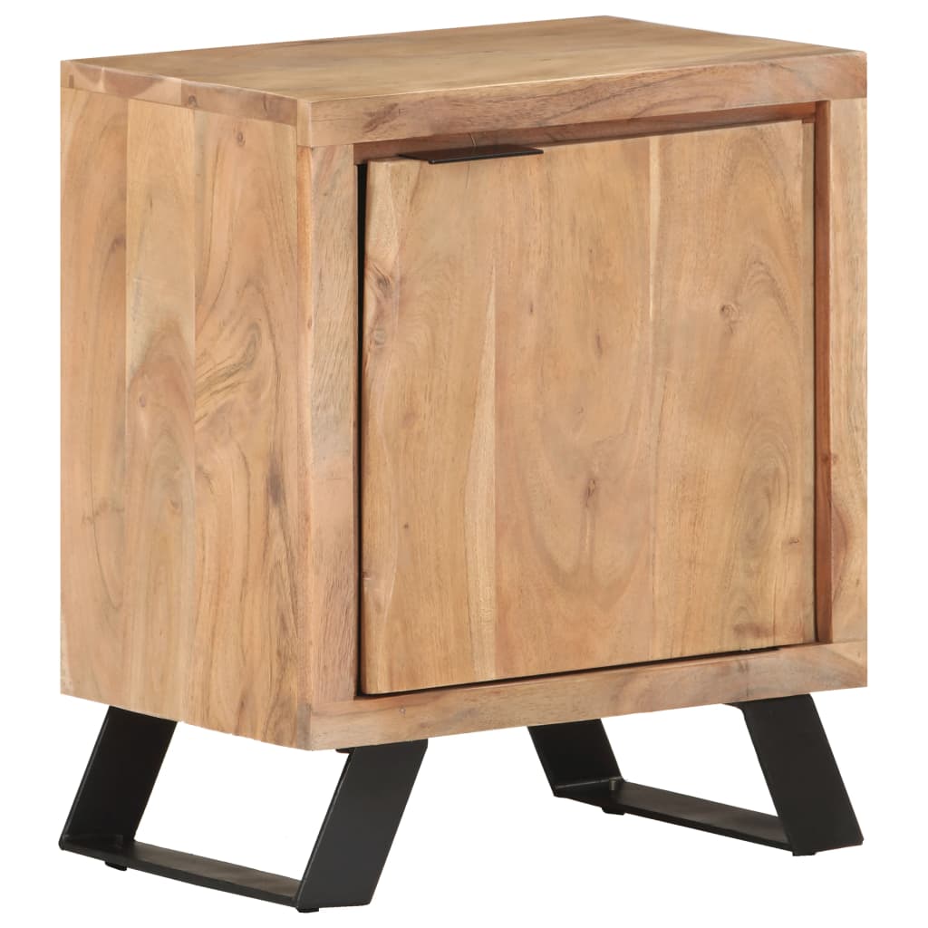 vidaXL Yöpöytä 40x30x50 cm täysi akaasiapuu luonnolliset puureunat