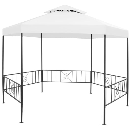 vidaXL Puutarhan huvimaja 323x275x265 cm valkoinen 180 g/m²