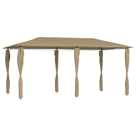 vidaXL Huvimaja tolppasuojilla 2,98x5,3x2,59 m harmaanruskea 160 g/m²