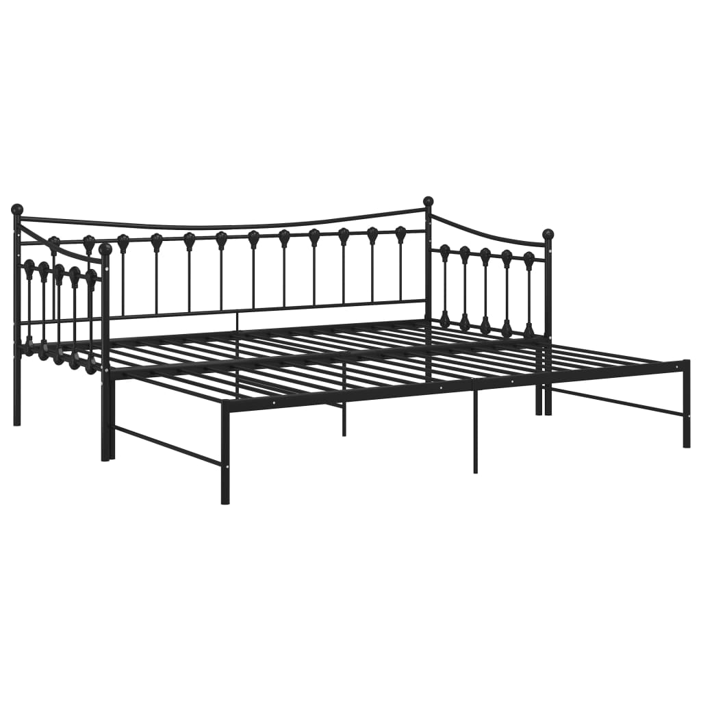 vidaXL Vuodesohvan runko musta metalli 90x200 cm