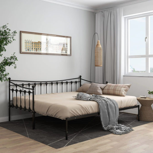 vidaXL Vuodesohvan runko musta metalli 90x200 cm