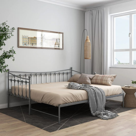 vidaXL Vuodesohvan runko harmaa metalli 90x200 cm