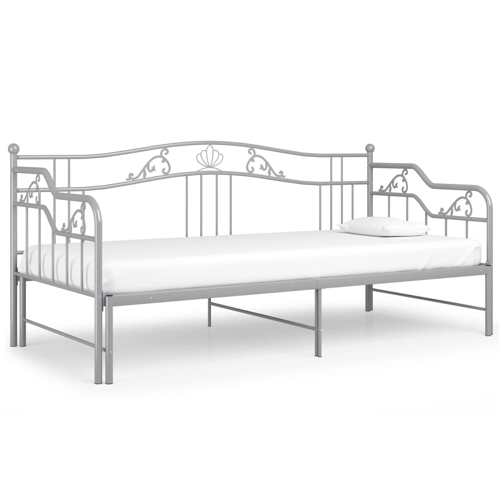 vidaXL Vuodesohvan runko harmaa metalli 90x200 cm