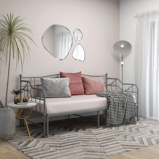 vidaXL Vuodesohvan runko harmaa metalli 90x200 cm