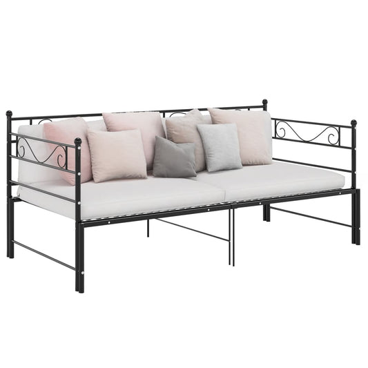 vidaXL Vuodesohvan runko musta metalli 90x200 cm