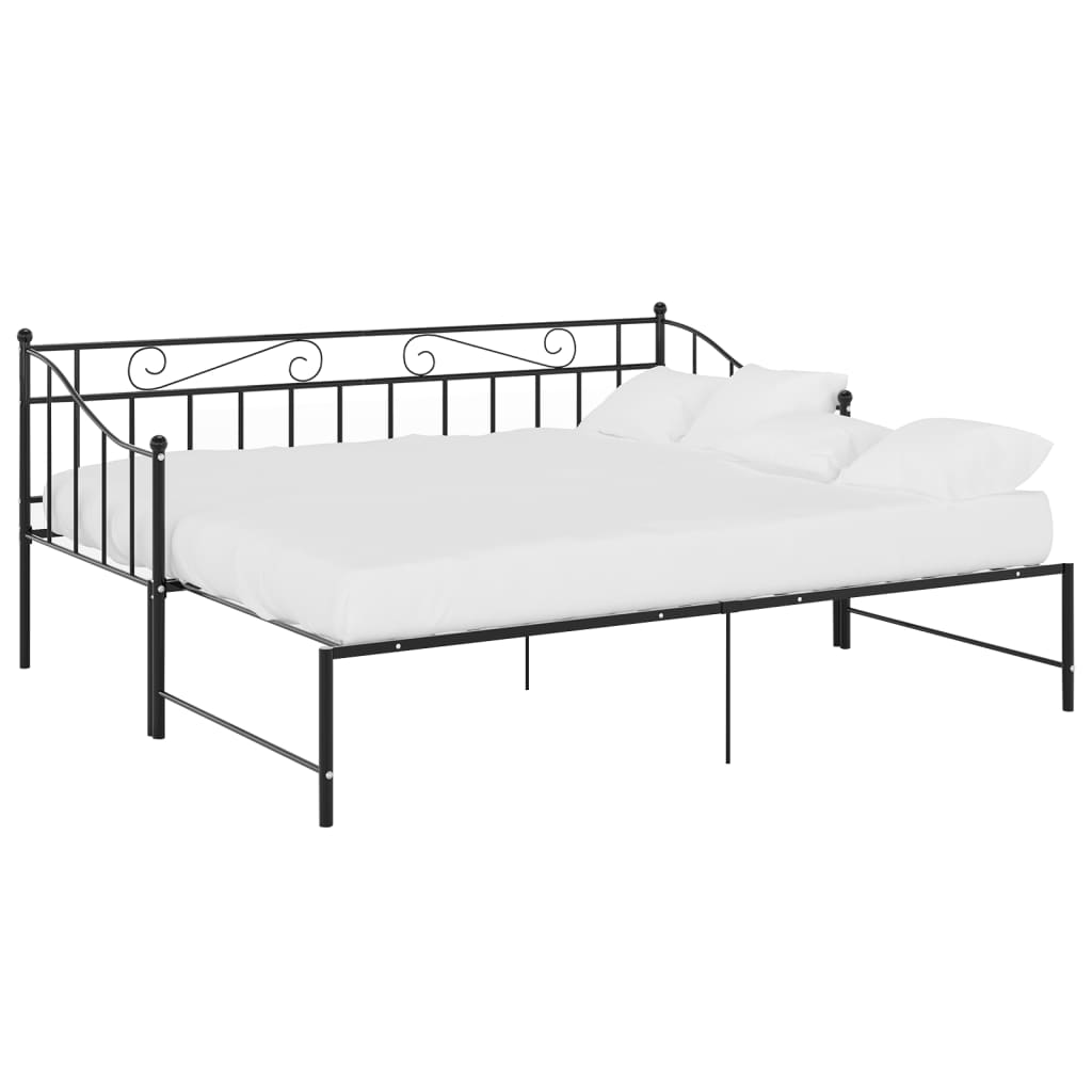 vidaXL Vuodesohvan runko musta metalli 90x200 cm