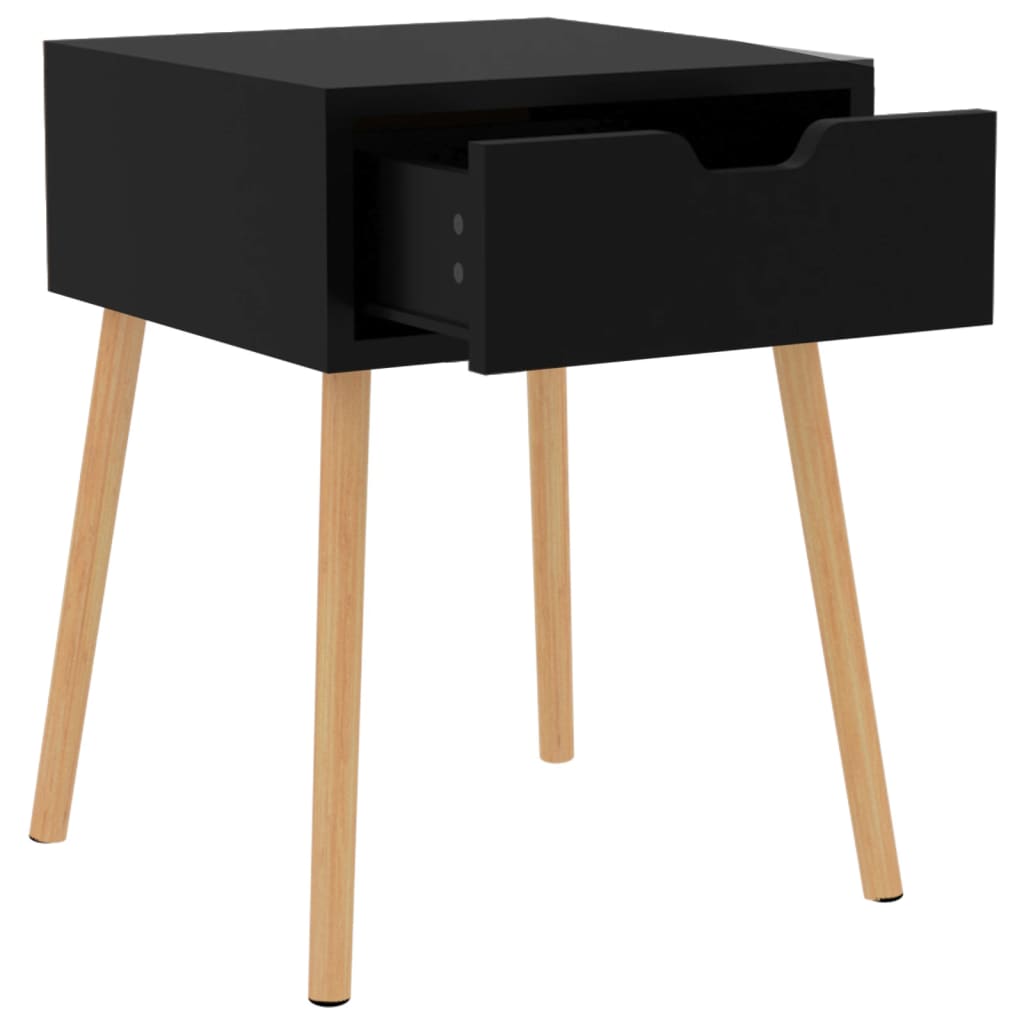 vidaXL Yöpöydät 2 kpl korkeakiilto musta 40x40x56 cm tekninen puu