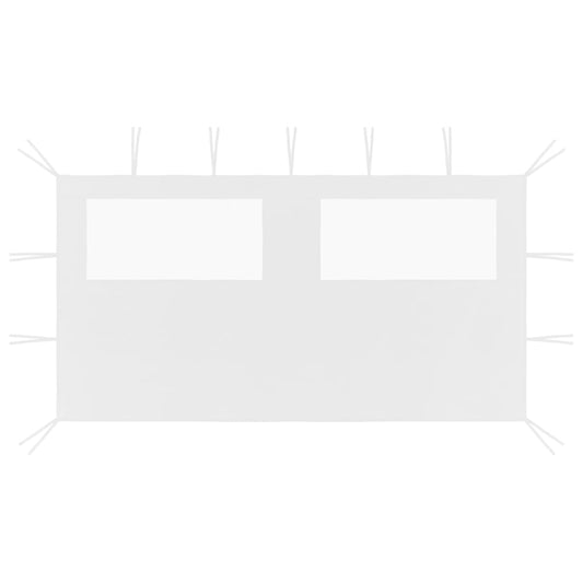 3070424 vidaXL Gazebo Sidewall with Windows 4x2 m White (315313)