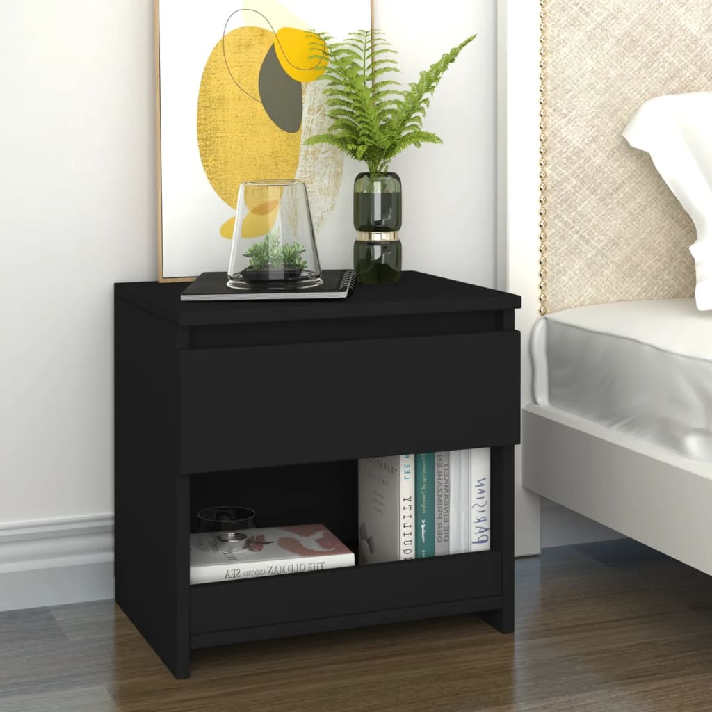 vidaXL Yöpöydät 2 kpl musta 40x30x39 cm tekninen puu