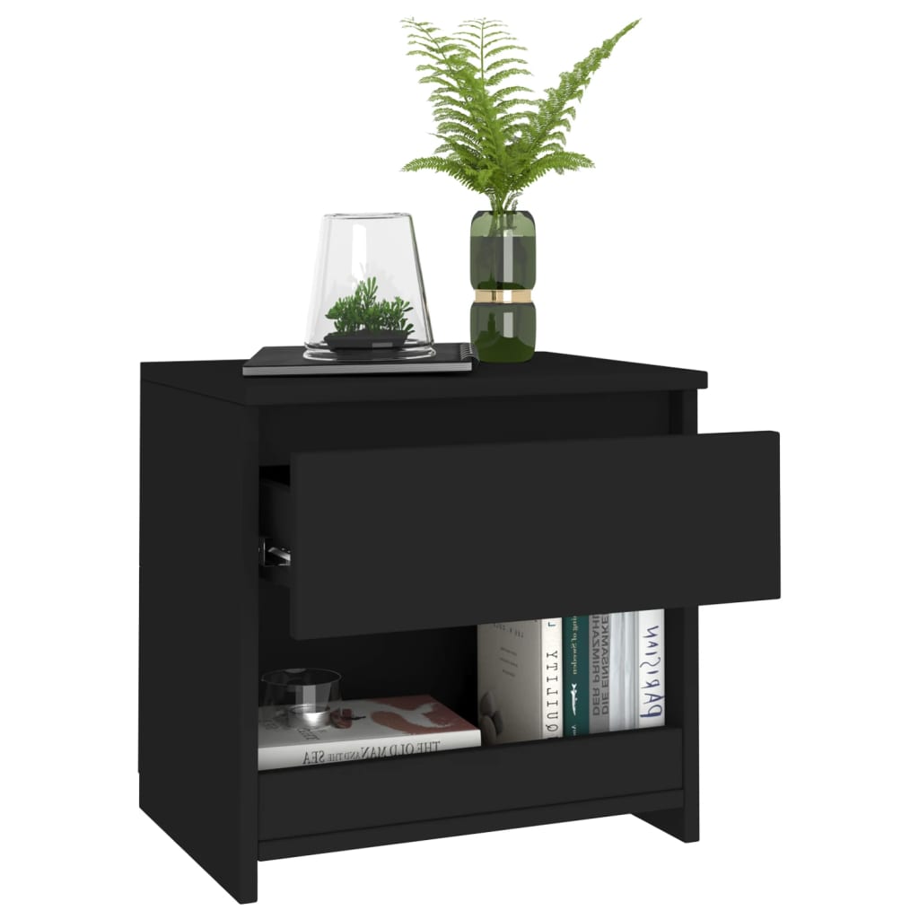 vidaXL Yöpöydät 2 kpl musta 40x30x39 cm tekninen puu