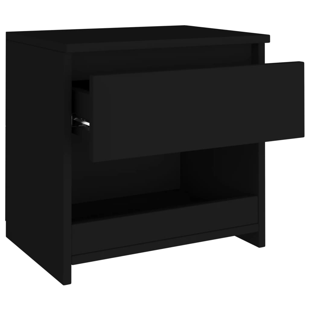 vidaXL Yöpöydät 2 kpl musta 40x30x39 cm tekninen puu