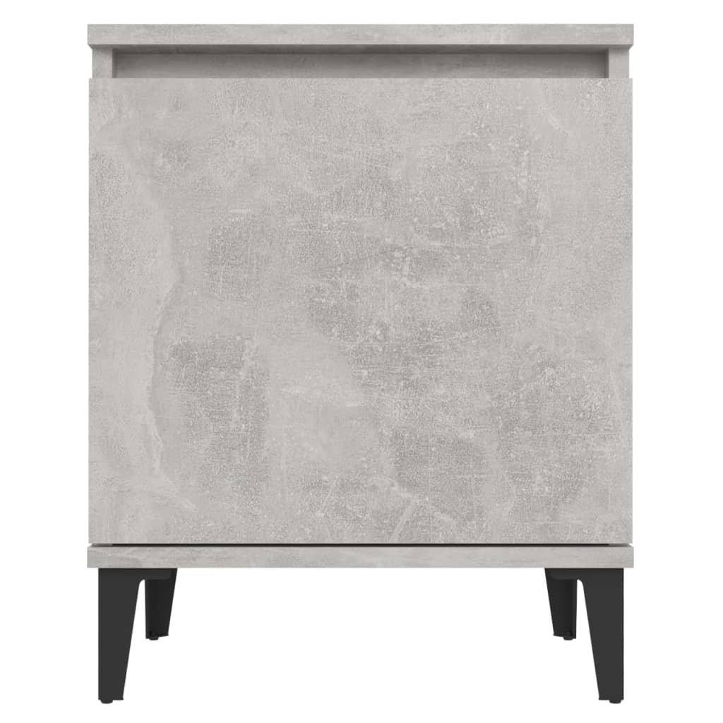 vidaXL Yöpöydät metallijaloilla betoninharmaa 40x30x50 cm