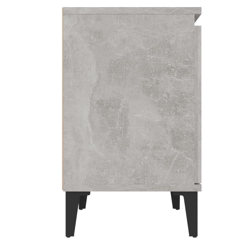 vidaXL Yöpöydät metallijaloilla betoninharmaa 40x30x50 cm