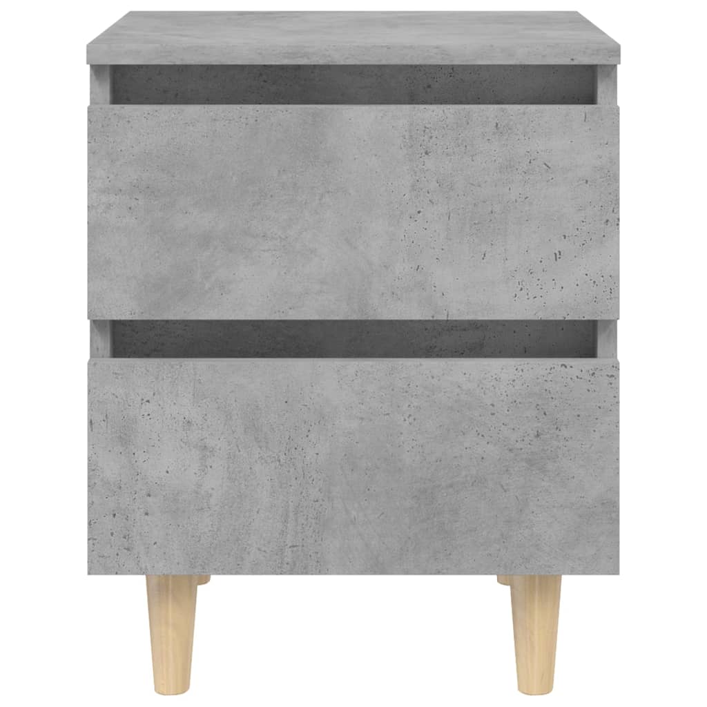 vidaXL Yöpöydät täysmäntyiset jalat 2 kpl betoninharmaa 40x35x50 cm