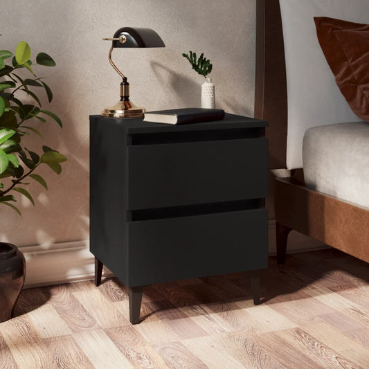vidaXL Yöpöydät 2 kpl musta 40x35x50 cm tekninen puu