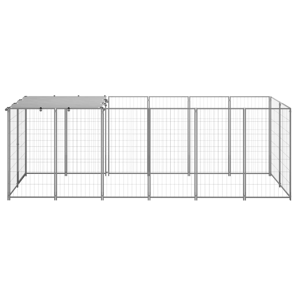 vidaXL Koiranhäkki hopea 330x110x110 cm teräs
