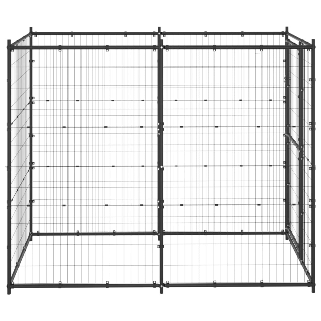 vidaXL Koiran ulkohäkki teräs 110x220x180 cm