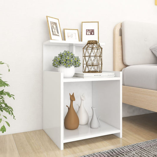 vidaXL Yöpöydät 2 kpl valkoinen 40x35x60 cm tekninen puu
