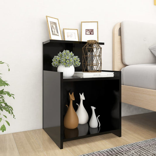 vidaXL Yöpöydät 2 kpl musta 40x35x60 cm tekninen puu