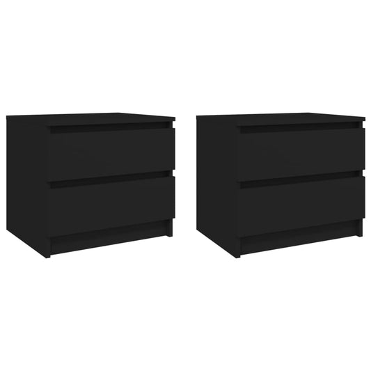 vidaXL Yöpöydät 2 kpl musta 50x39x43,5 cm lastulevy