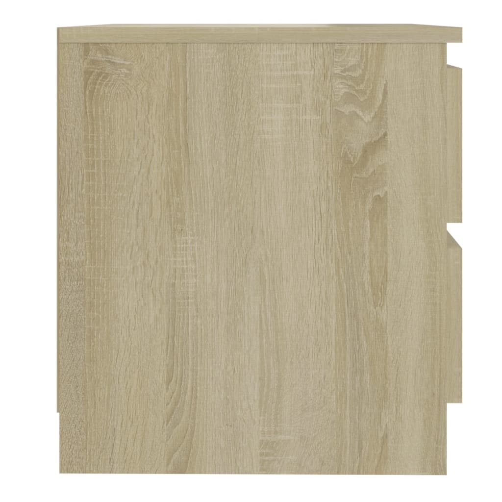 vidaXL Yöpöydät 2 kpl Sonoma-tammi 50x39x43,5 cm tekninen puu