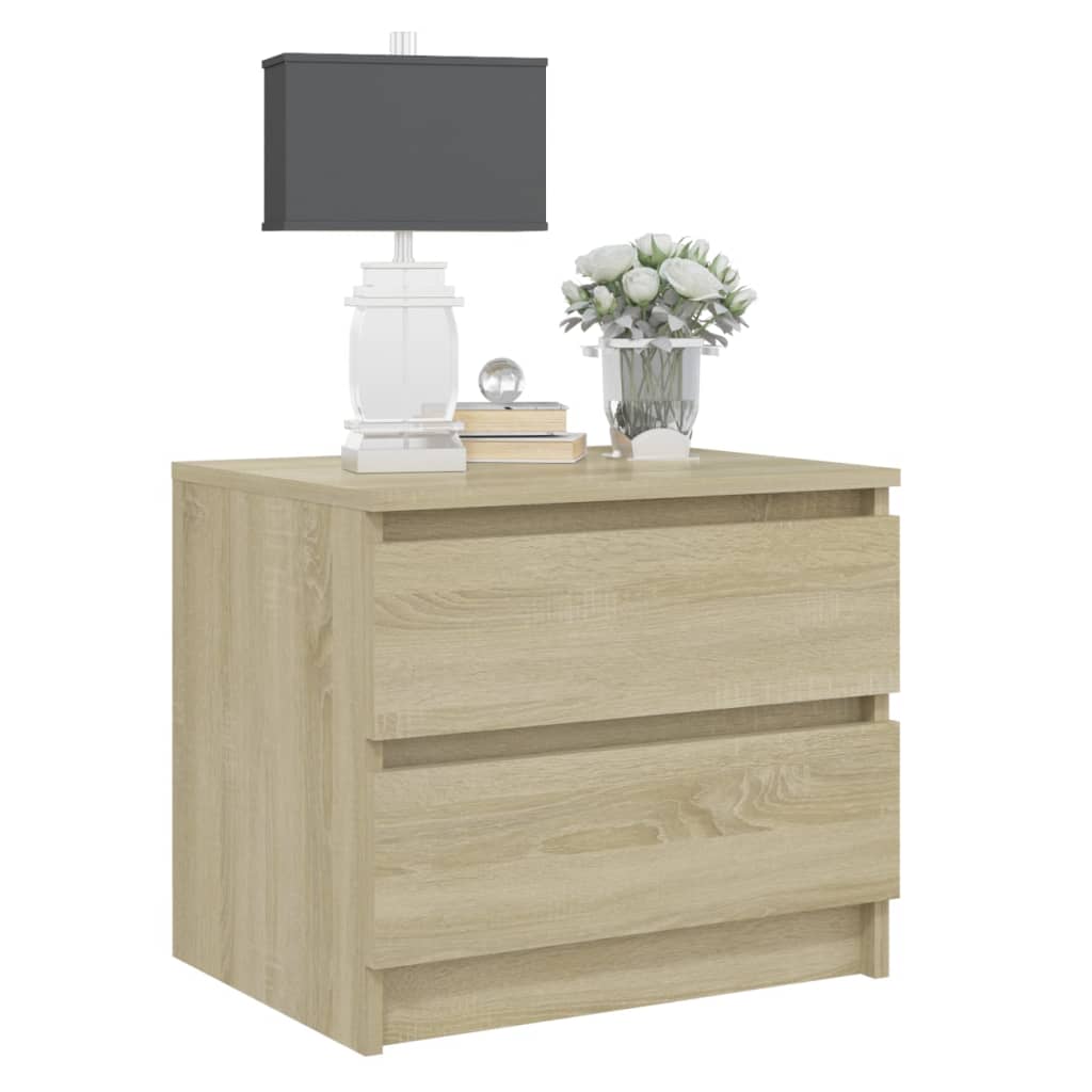 vidaXL Yöpöydät 2 kpl Sonoma-tammi 50x39x43,5 cm tekninen puu