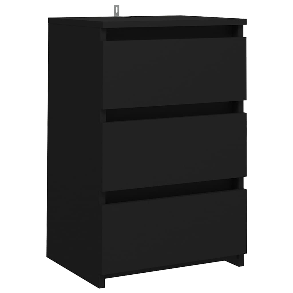 vidaXL Yöpöydät 2 kpl musta 40x35x62,5 cm tekninen puu