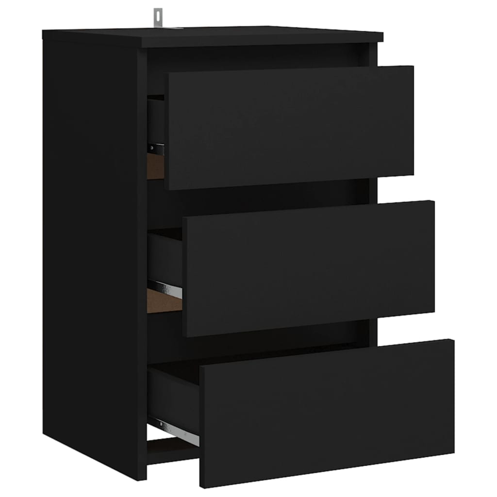 vidaXL Yöpöydät 2 kpl musta 40x35x62,5 cm tekninen puu
